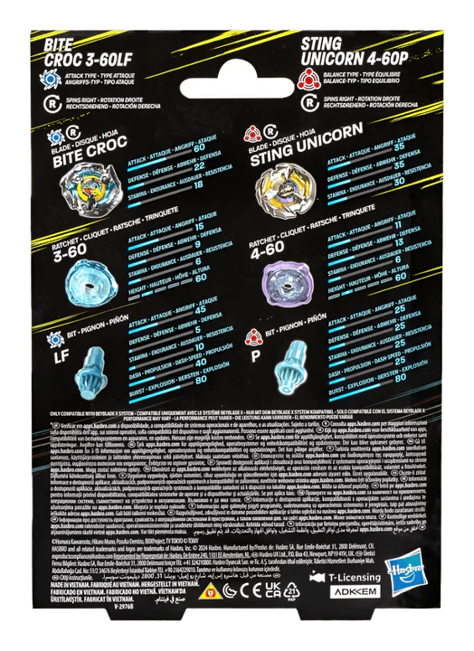 Hasbro Beyblade X | Bite Croc 3-60LF and Sting Unicorn 4-60P | G0199 - Image 3