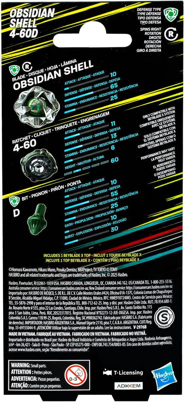 Hasbro Beyblade X | Booster Black Obsidian Shell 4-60D - Image 2