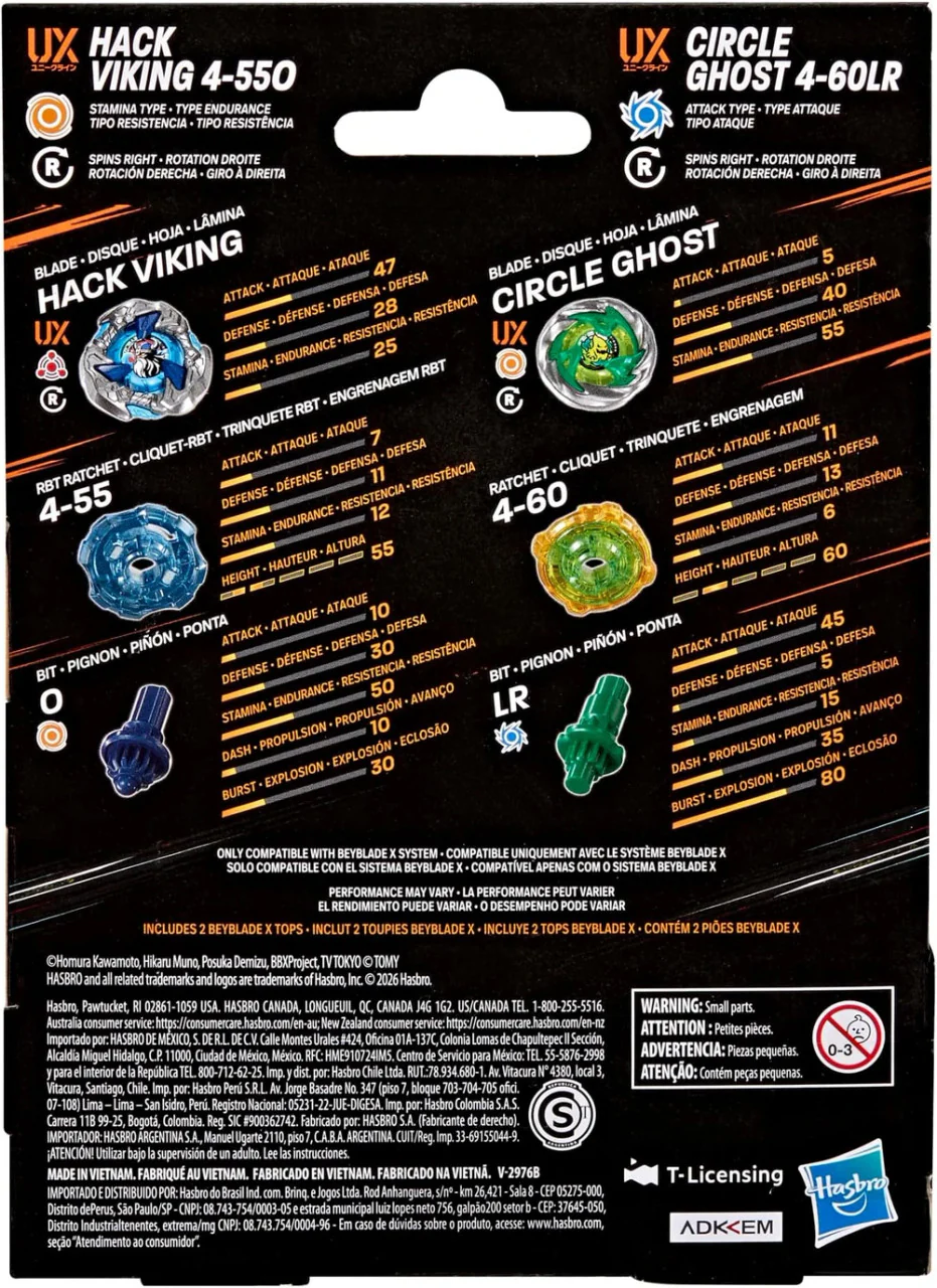 Hasbro Beyblade X | Hack Viking & Circle Ghost Dual Pack | G2755 - Image 2