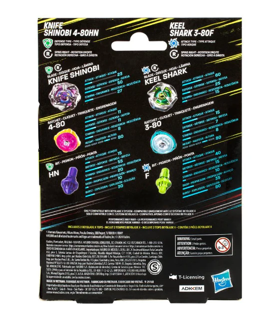 Hasbro Beyblade X | Knife Shinobi & Keel Shark Dual Pack | G0190 - Image 3