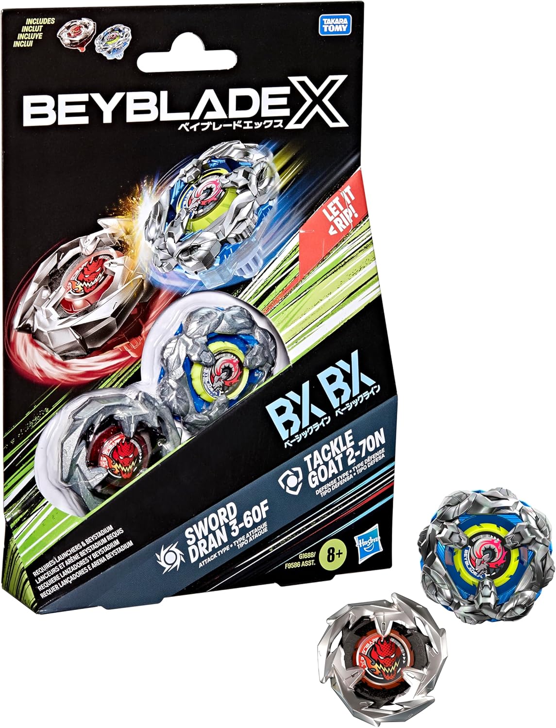 Hasbro Beyblade X | Sword Dran 3-60F and Tackle Goat 2-70N