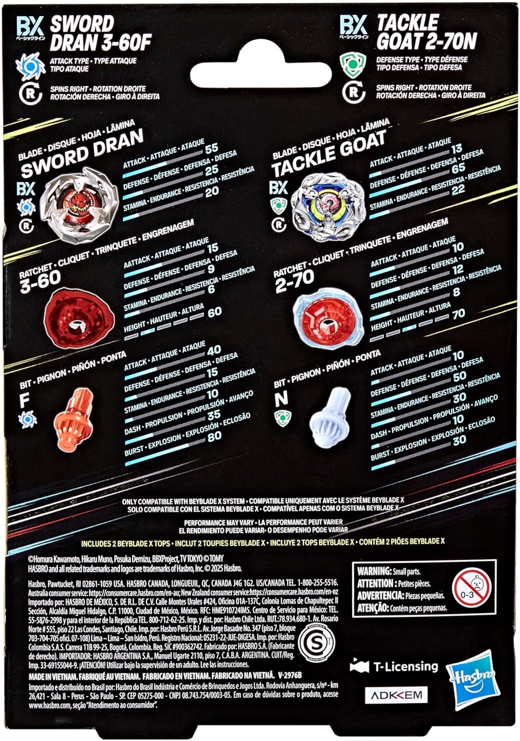 Hasbro Beyblade X | Sword Dran 3-60F and Tackle Goat 2-70N - Image 2